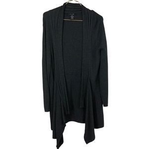 89th & Madison Ribbed knit Cardigan, Asymetrical Sides, Smoky Grey 2XL